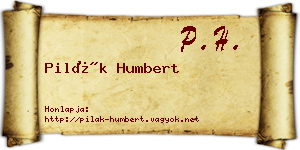 Pilák Humbert névjegykártya